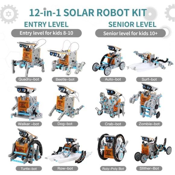 12-in-1 STEM Solar Robot Kit Toys Gifts for Kids 8 9 10 11 12 13 Years Old - Picture 4 of 6